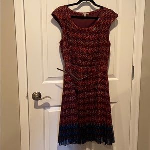 Halogen pleated dress with belt